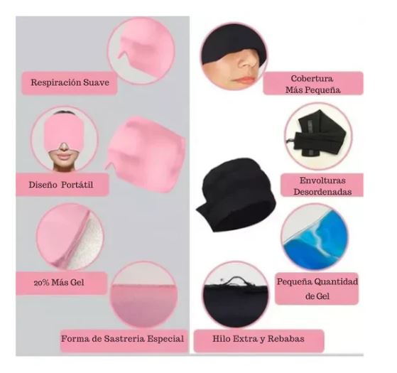 Gorro gel para migraña, dolor de cabeza